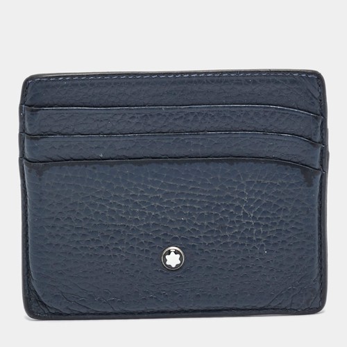 Porte cartes cuir - cuir, bleu